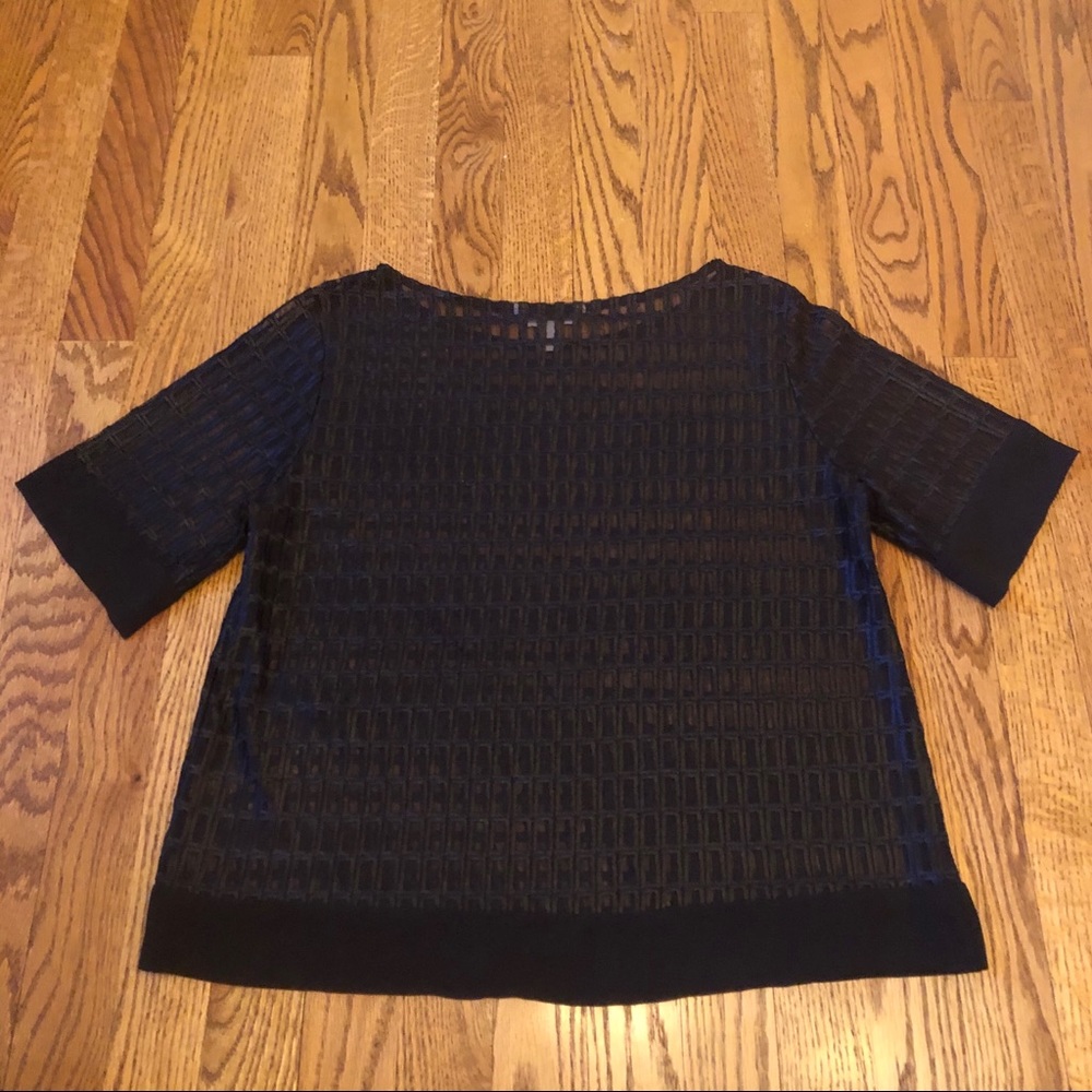 Banana Republic ~ Black Sheer Short Sleeve Top - Picture 8 of 9